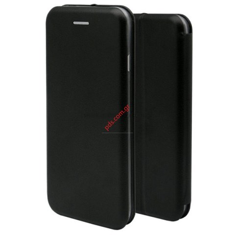 Θήκη τύπου βιβλίου iPhone 13 PRO MAX 6.7 Book Magnet curved Black σε μαύρο χρώμα Blister