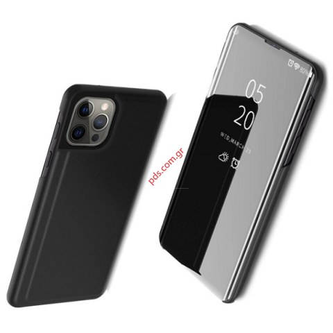 Θήκη βιβλίο iPhone 13 PRO MAX 6.7 Black Book Clear View Stand Blister