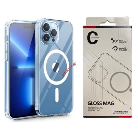 Διάφανη θήκη iphone 13 TPU Magnet Gloss Mag TRN Clear μαγνητική συμβατή με Magsafe box Διάφανη θήκη iphone 13 TPU Magnet Gloss Mag TRN Clear μαγνητική συμβατή με Magsafe box