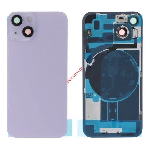 Back cover set Apple iPhone 14 (A2882) Purple PULLED Grade A Backplate cover + Magnet + NFC + Flex (and cameralens) Blister Back cover set Apple iPhone 14 (A2882) Purple PULLED Grade A Backplate cover + Magnet + NFC + Flex (and cameralens) Blister