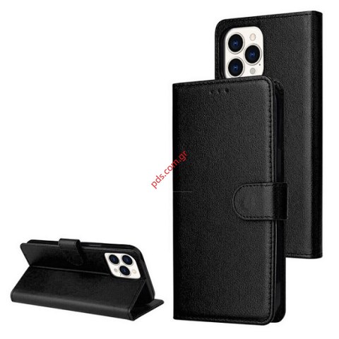 Θήκη βιβλίο iPhone 15 (A3090) 6.1 Black Book Clip Stand σε μαύρο χρώμα Blister Θήκη βιβλίο iPhone 15 (A3090) 6.1 Black Book Clip Stand σε μαύρο χρώμα Blister