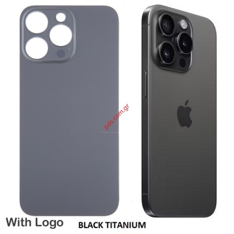 Πίσω κάλυμα γυαλί iPhone 15 Pro Max Black Titanium HQ σε μαύρο χρώμα Bulk Πίσω κάλυμα γυαλί iPhone 15 Pro Max Black Titanium HQ σε μαύρο χρώμα Bulk