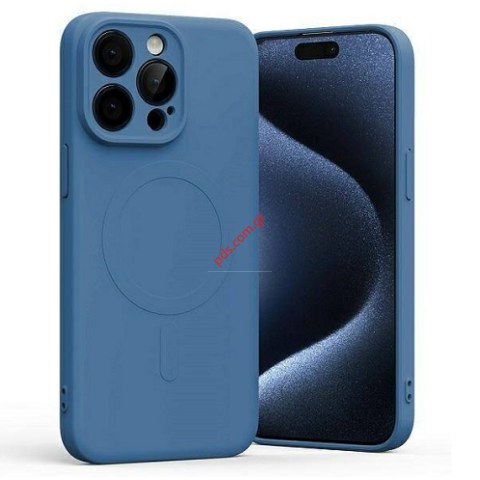 Θήκη iPhone 15 PRO MAX 6.7 Blue back cover Magsafe Silicon Blister Θήκη iPhone 15 PRO MAX 6.7 Blue back cover Magsafe Silicon Blister
