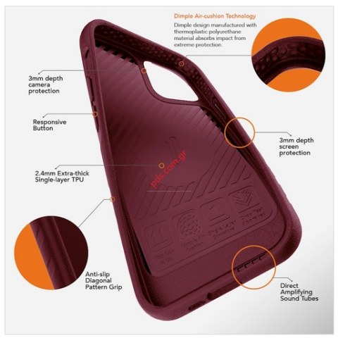 Θήκη iPhone 15 PRO MAX 6.7 Burgundy TPU Rubber back cover Blister