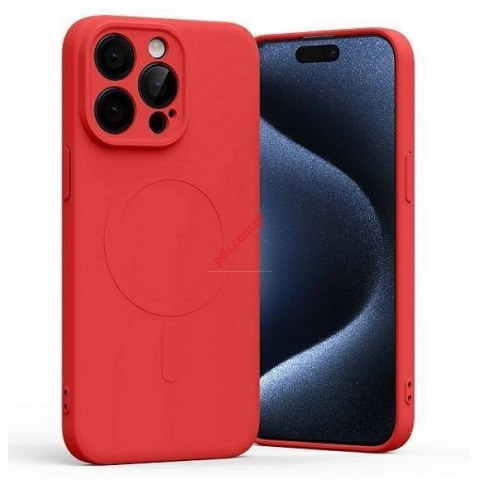 Θήκη iPhone 15 PRO MAX 6.7 Red back cover Magsafe Silicon Blister Θήκη iPhone 15 PRO MAX 6.7 Red back cover Magsafe Silicon Blister