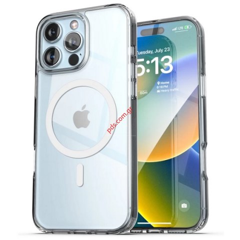 Θήκη διάφανη iPhone 16 PRO 6.3 TPU Clear (Συμβατό με MagSafe) και Magnetic Loop Grip Box  Θήκη διάφανη iPhone 16 PRO 6.3 TPU Clear (Συμβατό με MagSafe) και Magnetic Loop Grip Box