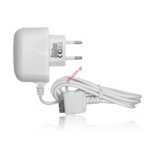 Φορτιστής σπιτιού ταξιδιού Apple iPhone 3G, 2G, iPod 30 PIN 220v με Auto-Off (BULK) σε λευκό χρώμα