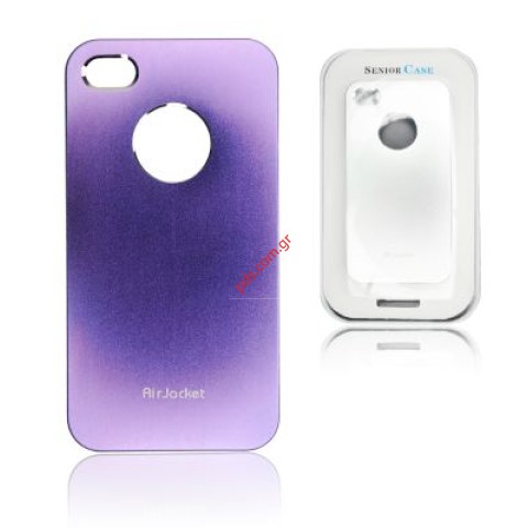 Hard metal case back cover for Apple iPhone 4G, 4S in Violet color (BOX PACKING) 