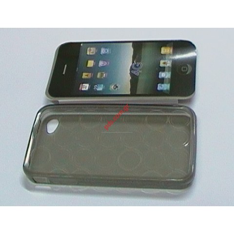 Transparent hard plastic case for Apple iPhone 4G in black color