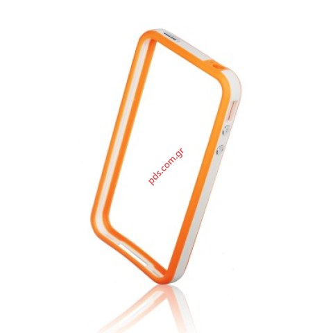 Προστατευτικό Bumper για το iphone 4G, 4S White/Orange