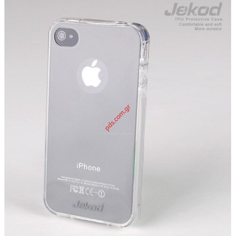 Θήκη Apple iPhone 4 Jekod TPU White σε λευκό χρώμα  transparent (blister)