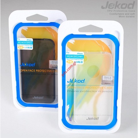 Θήκη Apple iPhone 4 Jekod TPU White σε λευκό χρώμα  transparent (blister)