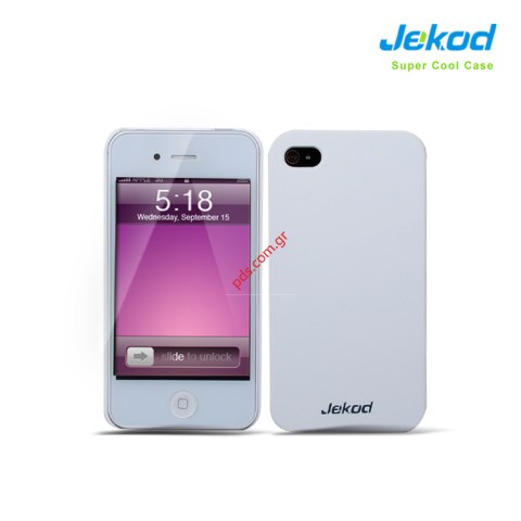 Excelent quality Jekod Super Cool Hard Skin For Apple Iphone 4G, 4S Case White color
