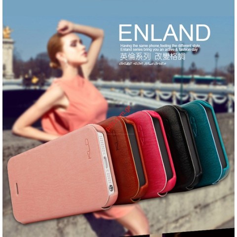 Εξαιρετικής ποιότητας δερμάτινη θήκη Apple iPhone 5 KLD Enland σε χρώμα ανοιχτό πορτοκαλί (SOMON)