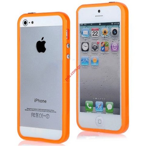 Εξωτερικό θήκη Bumper iphone 5, 5S Orange σε πορτοκαλί χρώμα Εξωτερικό θήκη Bumper iphone 5, 5S Orange σε πορτοκαλί χρώμα