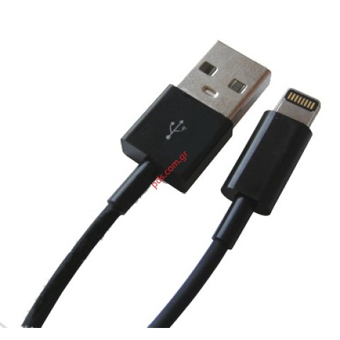 Καλώδιο (COPY) USB iPhone 5s, 5c (8-pin) Black iOS 7+ σε μαύρο χρώμα
