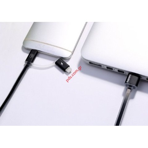 Καλώδιο Remax Aurora Black 1m for iPhone 5/5S/6/6 Plus + microUSB