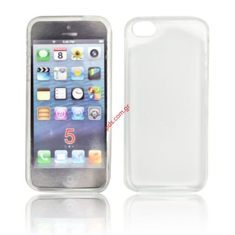 Transparent hard plastic case for Apple iPhone 5 Clear design (for all colors)