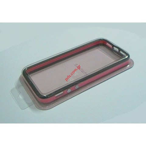 Apple iPhone 5 Bumper Style Case in black with pink Apple iPhone 5 Bumper Style Case in black with pink