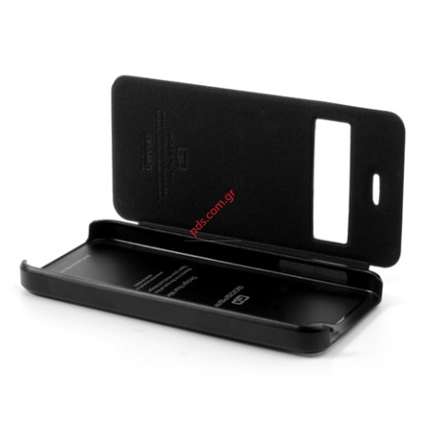 Θήκη με πορτάκι και παράθυρο iPhone 5 Black Flip Easy View