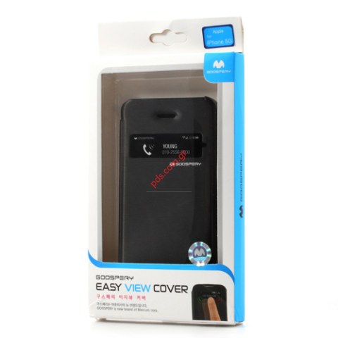 Θήκη με πορτάκι και παράθυρο iPhone 5 Black Flip Easy View