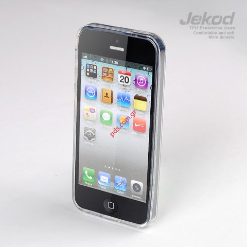 Transparent hard plastic silicon TPU case Apple iPhone 5 in  white color. Transparent hard plastic silicon TPU case Apple iPhone 5 in  white color.
