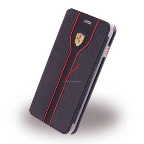 Δερμάτινη θήκη PU Ferrari iPhone 6, 6s Carbon Grey Racing τύπου βιβλίου γκρί  Δερμάτινη θήκη PU Ferrari iPhone 6, 6s Carbon Grey Racing τύπου βιβλίου γκρί