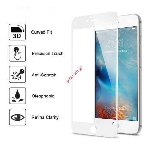 Προστατευτικό τζάμι iPhone 6/6S Full Glue White Tempered glass 0,25mm. Προστατευτικό τζάμι iPhone 6/6S Full Glue White Tempered glass 0,25mm.