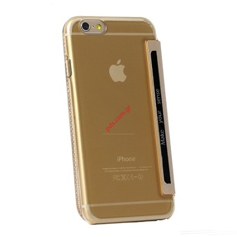 Θήκη Flip Book S-View USAMS iPHONE 6 4.7 Gold Viva (BLISTER)