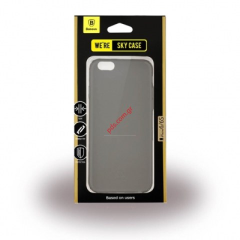 Θήκη  silicon Baseus Sky for iPhone 6, 6s Black σε μαύρο διάφανο χρώμα TPU Blister
