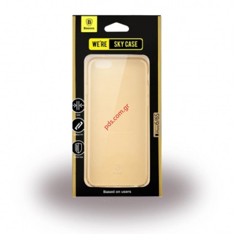 Θήκη  silicon Baseus Sky for iPhone 6, 6s Gold σε χρυσό διάφανο χρώμα TPU Blister