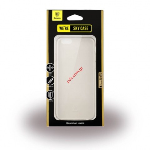 Θήκη  silicon Baseus Sky for iPhone 6, 6s White σε λευκό διάφανο χρώμα TPU Blister