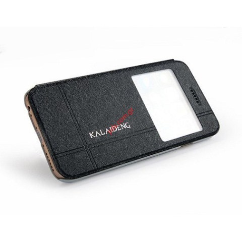 Θήκη βιβλίου KLD S-View Iceland iPhone 6 Black (4.7 inch) με πορτάκι σε μαύρο χρώμα
