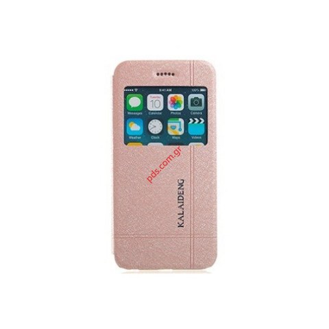 Θήκη βιβλίου KLD S-View Iceland iPhone 6 Gold (4.7 inch) με πορτάκι σε χρυσό χρώμα Θήκη βιβλίου KLD S-View Iceland iPhone 6 Gold (4.7 inch) με πορτάκι σε χρυσό χρώμα