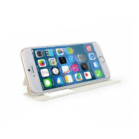 Θήκη βιβλίου KLD S-View Iceland iPhone 6 White (4.7 inch) με πορτάκι σε λευκό χρώμα