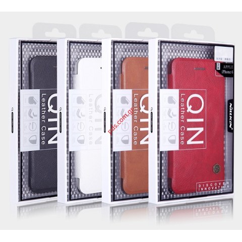 Θήκη βιβλίου Nilkin Qin iPhone 6, 6s White (4.7 inch) με πορτάκι σε λευκό χρώμα