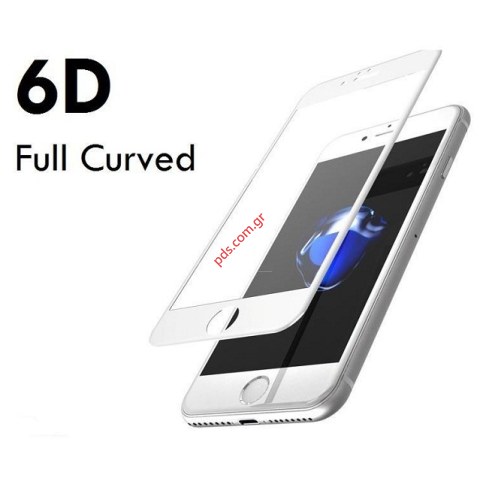 Ανθεκτικό τζάμι προστασίας iPhone 6, 6S PLUS 6D White Tempered protective glass Ανθεκτικό τζάμι προστασίας iPhone 6, 6S PLUS 6D White Tempered protective glass