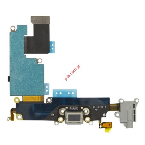 Καλωδιοταινία (OEM) iPhone 6 Plus Charge 5.5 Grey dock system σε μαύρο χρώμα.