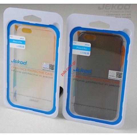 Θήκη Apple iPhone 6 PLUS Jekod TPU Gel Black σε μαύρο διάφανο χρώμα transparent (Blister)
