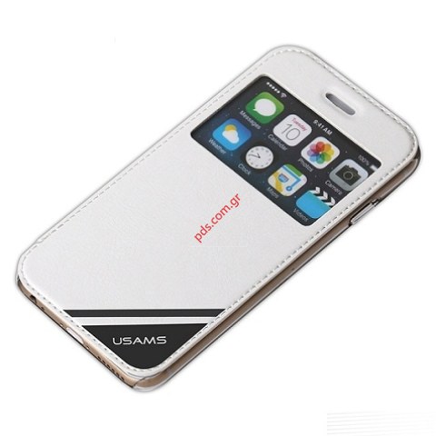 Θήκη με πορτάκι S-View USAMS iPHONE 6 Plus 5.5 White Viva flip book (BLISTER) Θήκη με πορτάκι S-View USAMS iPHONE 6 Plus 5.5 White Viva flip book (BLISTER)