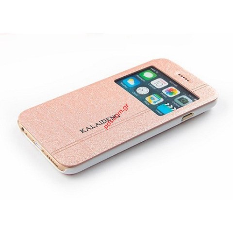Case flip book stand KLD S-View Iceland iPhone 6 PLUS Gold (5.5 inch) 