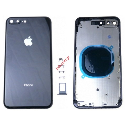 Πίσω καπάκι (OEM) Black iPhone 8 Plus W/PARTS σε μαύρο χρώμα με εξαρτήματα Πίσω καπάκι (OEM) Black iPhone 8 Plus W/PARTS σε μαύρο χρώμα με εξαρτήματα