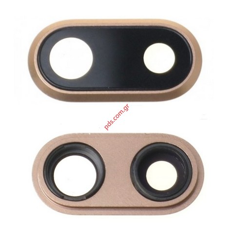 Τζαμάκι πίσω Κάμερας (OEM) iPhone 8 PLUS Gold με το πλαίσιο σε χρυσό χρώμα Τζαμάκι πίσω Κάμερας (OEM) iPhone 8 PLUS Gold με το πλαίσιο σε χρυσό χρώμα