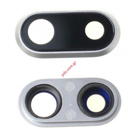 Τζαμάκι πίσω Κάμερας (OEM) iPhone 8 PLUS Silver με το πλαίσιο σε ασημί χρώμα Τζαμάκι πίσω Κάμερας (OEM) iPhone 8 PLUS Silver με το πλαίσιο σε ασημί χρώμα