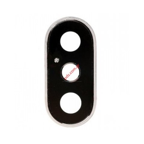 Εξωτερικό πλαίσιο πίσω κάμερας (OEM) iPhone X White Back main camera len glass with frame με το τζαμάκι για το λευκό χρώμα Silver Εξωτερικό πλαίσιο πίσω κάμερας (OEM) iPhone X White Back main camera len glass with frame με το τζαμάκι για το λευκό χρώμα Silver