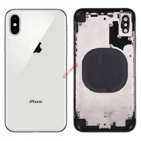 Καπάκι μπαταρίας iPhone X White (OEM) W/Parts με εξαρτήματα σε λευκό χρώμα