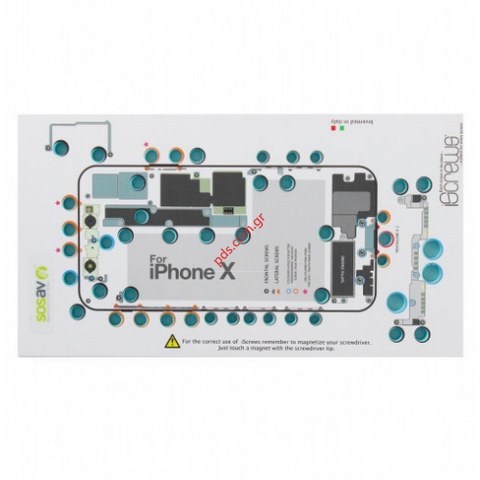 Βάση για τις βίδες iSCREW iPhone X για οργανωμένο επίπεδο επισκευής Βάση για τις βίδες iSCREW iPhone X για οργανωμένο επίπεδο επισκευής