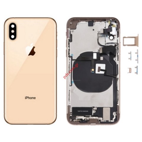 Γνήσιο πίσω καπάκι Apple iPhone XS 5.8 Gold (Pulled) με εξαρτήματα σε χρυσό χρώμα Γνήσιο πίσω καπάκι Apple iPhone XS 5.8 Gold (Pulled) με εξαρτήματα σε χρυσό χρώμα