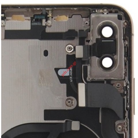 Γνήσιο πίσω καπάκι iPhone XS MAX 6.5inch Gold (PULLED GRADE A) A2101 middle back battery cover frame including some parts σε χρυσό χρώμα NO BATTERY