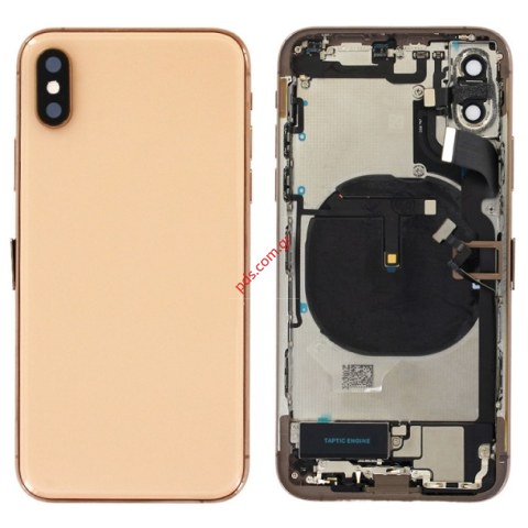 Γνήσιο πίσω καπάκι iPhone XS MAX 6.5inch Gold (PULLED GRADE A) A2101 middle back battery cover frame including some parts σε χρυσό χρώμα NO BATTERY Γνήσιο πίσω καπάκι iPhone XS MAX 6.5inch Gold (PULLED GRADE A) A2101 middle back battery cover frame including some parts σε χρυσό χρώμα NO BATTERY